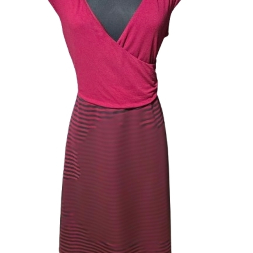 Red & Black Striped Wrap Dress 1X NWOT